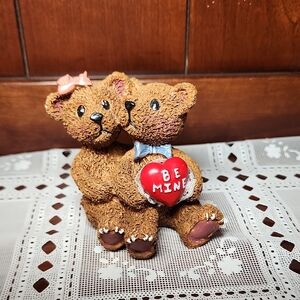 Adorable Bear Couple Figurine with Heart